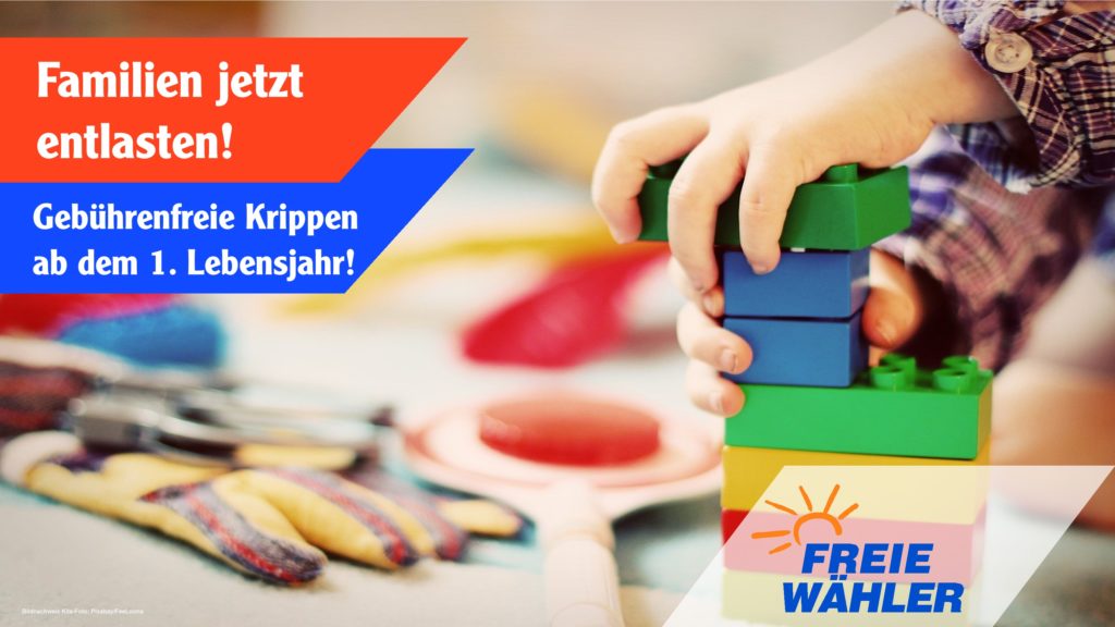 Familien jetzt entlasten! – Gebührenfreie Krippen ab dem 1. Lebensjahr