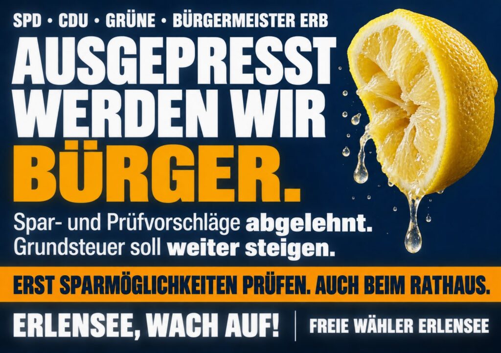 Bürger Erlensees werden ausgepresst